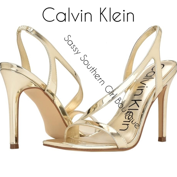 🆕⭐ Calvin Klein gold metallic heels - Picture 2 of 9
